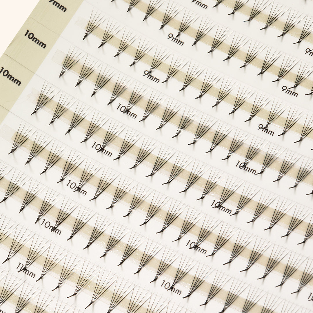 Préfaits étroits Mayfair 5D 0.07 600 bouquets - Longueurs mixtes pour des cils parfaits avec bases pincées.