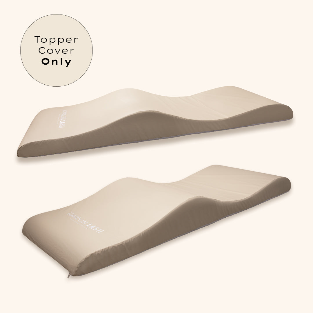 Lot de 2 housses beiges lavables pour surmatelas en mousse à mémoire de forme – protection ergonomique zippée