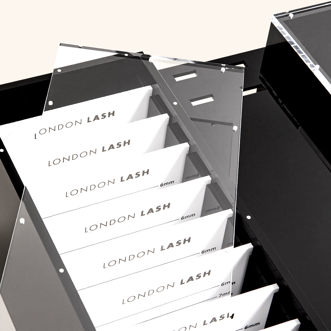 BOÎTE DE RANGEMENT EN ACRYLIQUE, London Lash, magasin extension de cils, cils, extension de cils, extension cils russe, kit extension de cils professionnel