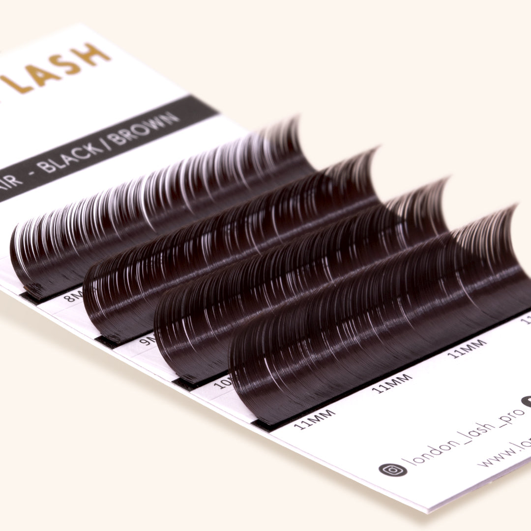 EXTENSIONS DE CILS BRUN FONCÉ MAYFAIR - BOÎTE D’ÉCHANTILLON, extension de cils, extension de cils volume russe, extensions de cils, London Lash