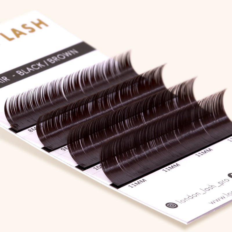 EXTENSIONS DE CILS BRUN FONCÉ MAYFAIR - BOÎTE D’ÉCHANTILLON, extension de cils, extension de cils volume russe, extensions de cils, London Lash